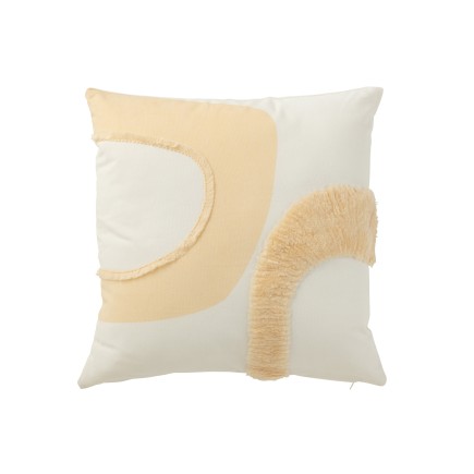 Cuscino quadrato con motivo tessile beige 43x43x10 cm