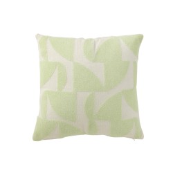 Cuscino quadrato con forme geometriche in tessuto verde 43x43x10 cm