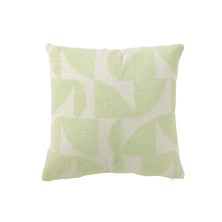 Cuscino quadrato con forme geometriche in tessuto verde 43x43x10 cm