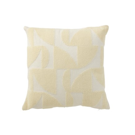 Cuscino quadrato con forme geometriche in tessuto giallo 43x43x10 cm