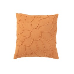 Cuscino quadrato con fiore in tessuto arancione 43x43x10 cm