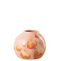 Vase avec fleurs en céramique saumon 21x21x17 cm Vase avec fleurs en céramique saumon 21x21x17 cm