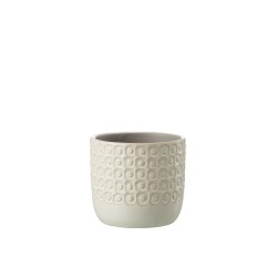 Macetero de cerámica blanco de 12x12x11.5 cm