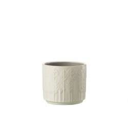 cachepot de cerámica blanco de 12x12x11 cm