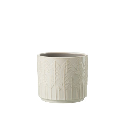 Macetero de cerámica blanco de 14x14x13 cm