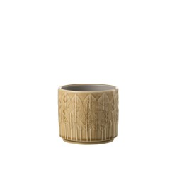 Macetero de cerámica beige de 12x12x11 cm