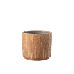 Vaso di fiori in ceramica arancione 14x14x13 cm
