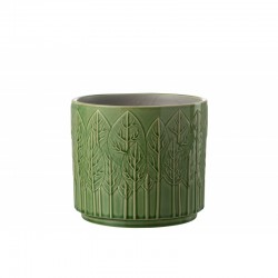 Cachepot de cerámica verde de 17x17x15 cm