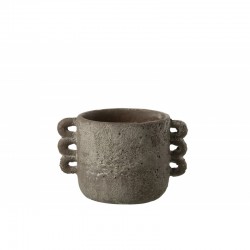 Cachepot de cerámica marrón de 15x21x13 cm