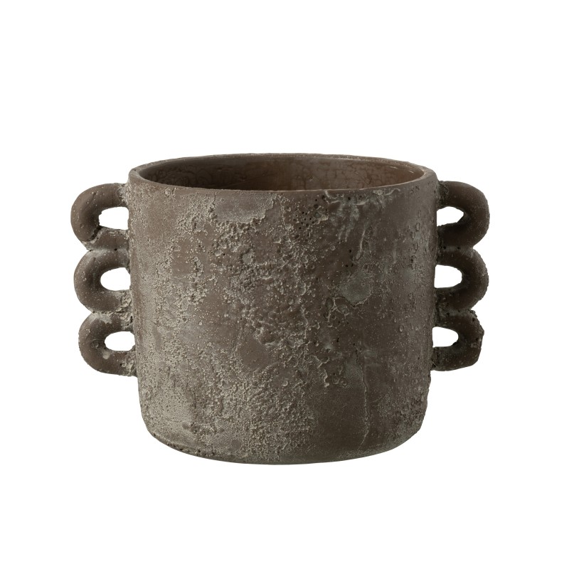 Cache-pot en céramique marron 22x30x19.5 cm Cache-pot en céramique marron 22x30x19.5 cm