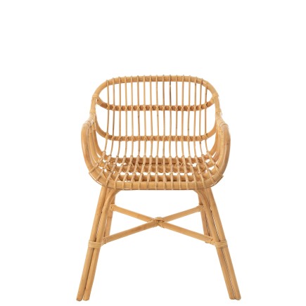 Chaise rotin en bois naturel 57x60x79 cm