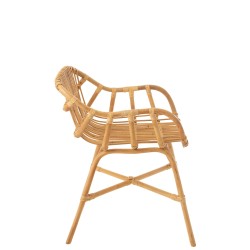 Chaise rotin en bois naturel 57x60x79 cm