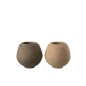 Set de 2 cachepots en ciment marron 15.5x15.5x15.5 cm Set de 2 cachepots en ciment marron 15.5x15.5x15.5 cm