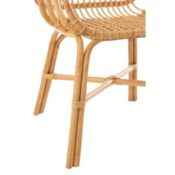 Chaise rotin en bois naturel 57x60x79 cm