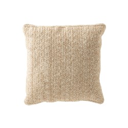 Coussin carré maille en textile naturel 42x44x10 cm