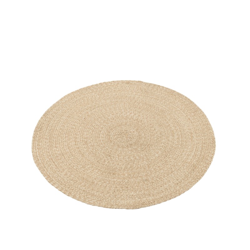 Tapis rond en textile naturel 150x150x2 cm