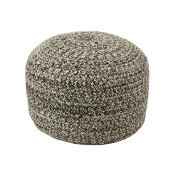 Puf redondo de tela negro 50x50x35 cm
