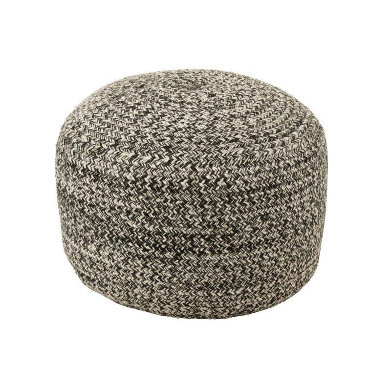 POUF MIAMI OUTDOOR POLY NOIR/BLANC