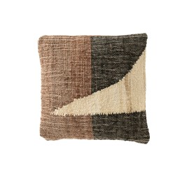 Cuscino quadrato a 3 colori in tessuto marrone 49x49x10 cm