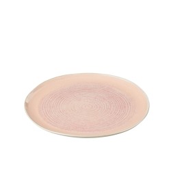 Assiette plate en porcelaine saumon 27x27x2 cm