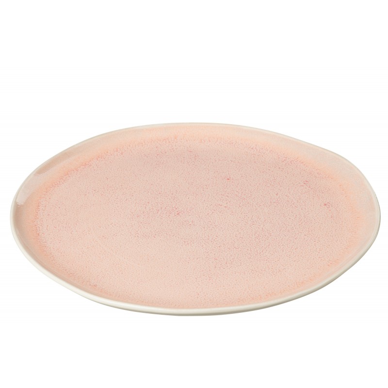 Assiette plate en porcelaine saumon 33x33x2 cm
