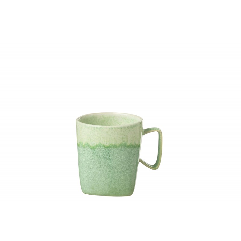 Taza de porcelana verde de 9x9x10 cm