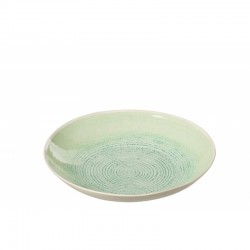 Assiette creuse en porcelaine vert 25x25x5 cm