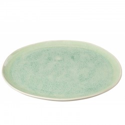 Assiette plate en porcelaine vert 33x33x2 cm
