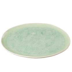 Plato llano de porcelana verde de 33x33x2 cm