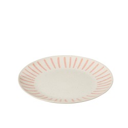 Plato llano de porcelana rosa de 28x28x4 cm