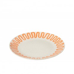 Assiette plate en porcelaine orange 27x27x4 cm
