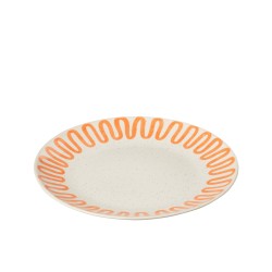 Assiette plate en porcelaine orange 27x27x4 cm