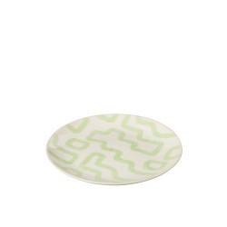 Assiette plate en porcelaine vert 22x22x3 cm