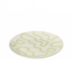 Plato llano de porcelana verde de 27x27x4 cm