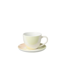 Tasse avec sous-tasse en porcelaine multicouleur 14x14x8 cm