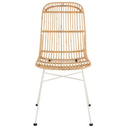 Silla con patas de metal y madera natural de 58x45x88 cm
