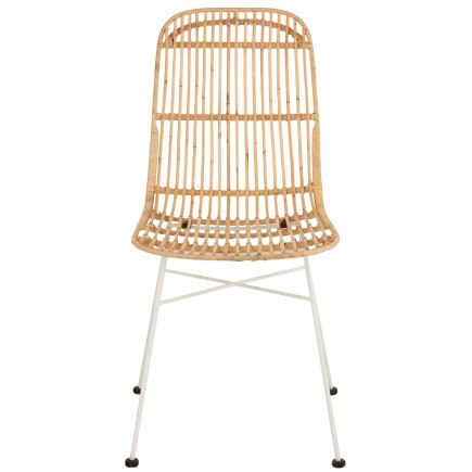 Silla con patas de metal y madera natural de 58x45x88 cm