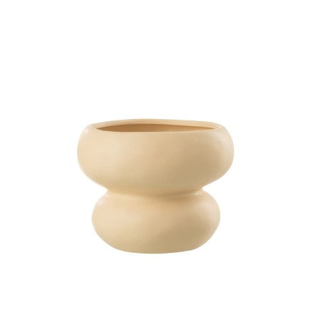 Cache-pot en céramique pêche 19.5x19.5x15 cm