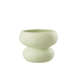 Cachepot en porcelaine vert 19.5x19.5x15 cm