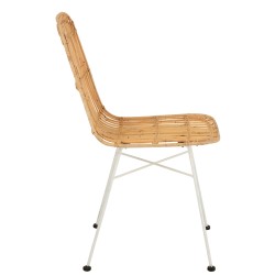 Silla con patas de metal y madera natural de 58x45x88 cm