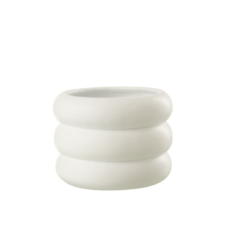 Cachepot de cemento blanco de 20x20x15.5 cm