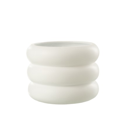 Cachepot en ciment blanc 23x23x17 cm