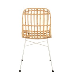 Silla con patas de metal y madera natural de 58x45x88 cm