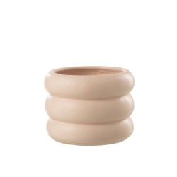 Cachepot en ciment beige 20.5x20.5x15.5 cm