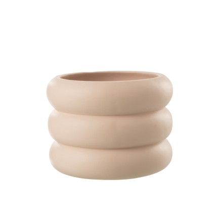 Vaso di fiori en ciment beige 23x23x17 cm