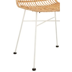 Silla con patas de metal y madera natural de 58x45x88 cm
