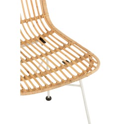Silla con patas de metal y madera natural de 58x45x88 cm