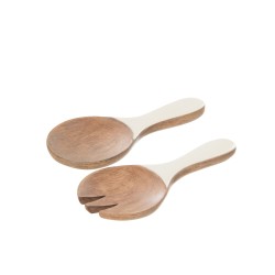 Set de 2 couverts à salade en bois multicouleur 10x20x2 cm