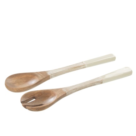 Set de 2 couverts à salade en bois multicouleur 33x7x2 cm