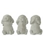 Conjunto de 3 conejos de la sabiduría en cemento gris de 14x13x21 cm Conjunto de 3 conejos de la sabiduría en cemento gris de 14x13x21 cm